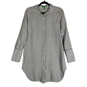 J Crew ReImagined Classic-Fit Beach Tunic Shirt Sz S Striped Linen Cotton Preppy